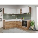 Set Mobila Bucatarie Colt Gastro 180*220 Alb/Stejar - C26