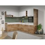 Set Mobila Bucatarie Colt Gastro 180*280 Alb/Stejar - C25