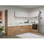 Set Mobila Bucatarie Colt Gastro 300*160 Alb/Stejar - C31