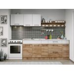Set Mobila Bucatarie Gastro 260 Alb/Stejar - C15