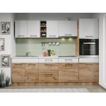 Set Mobila Bucatarie Gastro 260 Alb/Stejar - C24