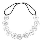 Bentita Tip Colier cu Flori Metalice, Silver, Lucy Style 2000, 1 buc