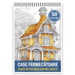 Carte de colorat pentru adulti, 50 de ilustratii, Case fermecatoare, 106 pagini