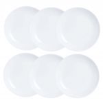 Set 6 farfurii pentru desert, Luminarc, Diwali, Ø 19 cm, sticla, alb