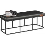 Bancheta Vasagle Ekho, 120 x 40 x 45 cm, max 300 kg, piele ecologica/otel, negru