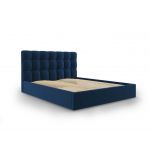 Pat tapitat cu somiera rabatabila si lada depozitare, Nerin Royal blue, Mazzini Sofas, 160x200 cm, catifea, albastru regal
