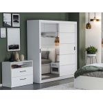 Dulap Nordis 184 usi oglinda/alb