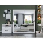 Set Mobila Dormitor Nordis Alb C15 tapitat / oglinda