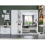 Set Mobila Dormitor Nordis Alb C23 cu oglinda