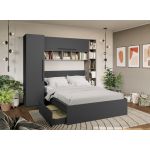 Set Mobila Dormitor Noce 2.33m cu pat incadrat