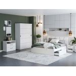 Set Mobila Dormitor Nordis Alb C05 tapitat