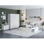 Set Mobila Dormitor Nordis Alb C13 tapitat