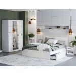 Set Mobila Dormitor Nordis Alb C20 cu oglinda