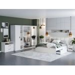 Set Mobila Dormitor Nordis Alb C27 tapitat / oglinda