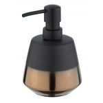 Dozator sapun lichid Brandol, Wenko, 450 ml, ceramica, negru/auriu