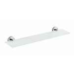 Polita din sticla Capri, Wenko, 60 x 14.5 x 6 cm, inox/sticla, argintiu/alb