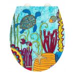 Capac de toaleta cu sistem automat de coborare, Wenko, Under Water, 38 x 44.5 cm, duroplast, multicolor