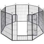 Tarc pentru caini cu 8 elemente heavy duty, Negru, 77 x 100 cm - Caerus Capital