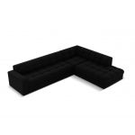 Coltar dreapta 5 locuri, Justin, Micadoni Home, BL, 236x199x72 cm, catifea, negru