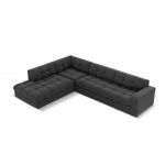 Coltar stanga 5 locuri, Justin, Micadoni Home, BL, 236x199x72 cm, catifea, gri