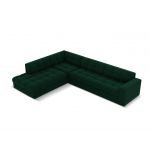 Coltar stanga 5 locuri, Justin, Micadoni Home, BL, 236x199x72 cm, catifea, verde bottle