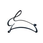 Decoratiune minimalista cu forma de iepuras pentru decor interior modern, 150x110x15 mm