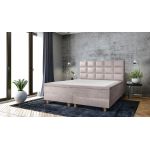 Pat matrimonial, Stockholm, Cubic E, 180x200 cm, saltea tip Pocket, topper memory, Taupe