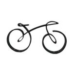 Bicicleta minimalista pentru design interior, tehnica single line, negru sparkle, 150x80x15 mm