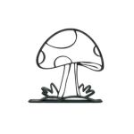 Decoratiune minimalista cu forma de ciuperca pentru decor modern, 150x140x15 mm