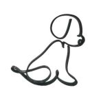 Decoratiune single line in forma de pui de catel, pentru decor modern, 100x98x15 mm