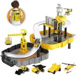 Set de joaca santier de constructii in valiza galbena