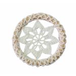 Steluta alba crosetata decorativa pentru bradul de Craciun 11 cm