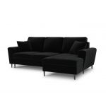 Coltar extensibil dreapta 4 locuri, Moghan, Micadoni Home, BL, 241x145x88 cm, catifea, negru