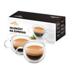 Set 2 cesti pentru espresso ETA 5180 91000, 80 ml, pereti dubli din sticla borosilicata