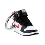 Breloc pentru chei, Nike Air Jordan, figurina 3D, 50x30 mm, fabricat din cauciuc si pvc, realizat si pictat manual, Negru-Alb