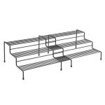 Set 2 stative glisante pentru borcane condimente X-Trend Lava, negru, 28-55x23x13 cm