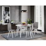 Set Masa Extensibila si 4 scaune Rosa Gri