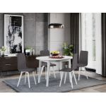 Set Masa Extensibila si 4 scaune Rosa Gri Inchis
