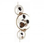 Decoratiune de perete Flowers Copper, Gift Decor, 60 x 160 cm, metal