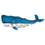 Decoratiune de perete Outdoor Whale, 46 x 12 cm, metal, albastru