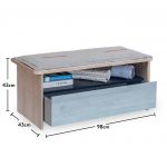 Banca, Çilek, Trio Ottoman With Drawer, 98x43x43 cm, Multicolor