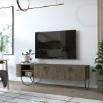 Comoda TV, Homitis, Norfolk Tv Stand, 150x44x36 cm, Maro inchis