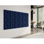 Panou decorativ tapitat - patrat cu buton Negru