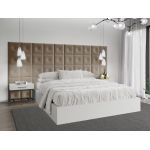 Panou decorativ tapitat - patrat cu buton Roz