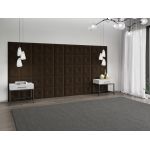 Panou decorativ tapitat - patrat cu buton Bej / Cappuccino