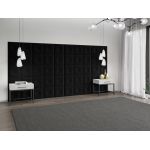 Panou decorativ tapitat - patrat cu buton Negru