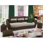 Canapea Velur Crem / Maro