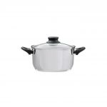 Oala cu capac Lima, Domotti, Ø16 cm, 1.8 L, inox/sticla, argintiu