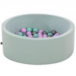 Piscina cu bile, Bubble Pops v5, 150 bile, Ø85 x 30 cm, bumbac/plastic, menta