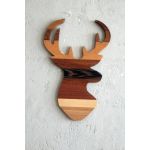 Decoratiune de perete, Wood Deer, 33x2x50 cm, Placaj , Maro